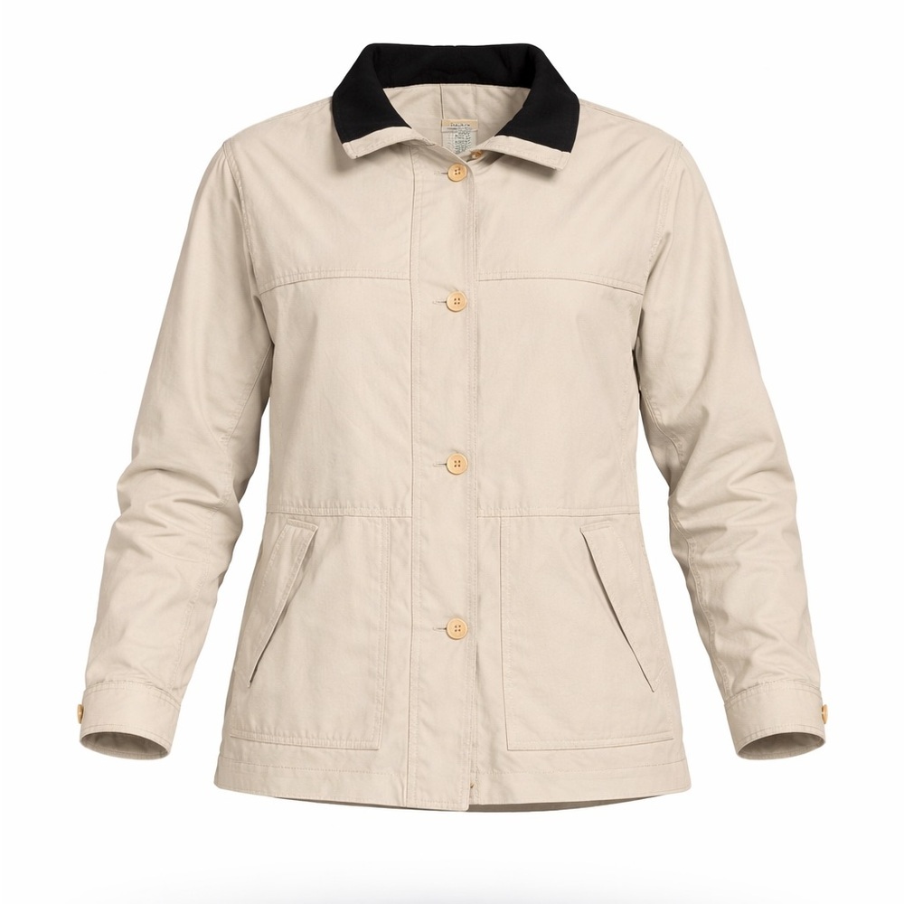 Vtg Westbound Petites Women's Khaki Tan Utility Chore Jacket Sz Med Petite - Picture 1 of 8